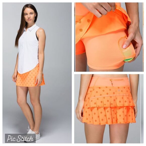 Lululemon Run: Pace Setter Skirt (Regular) *4-way Stretch creamsicle dot - Picture 1 of 13